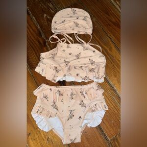 Floral Peach Kids Bikini Set